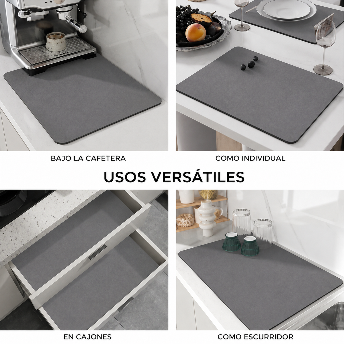 Alfombrilla superabsorbente para secar platos