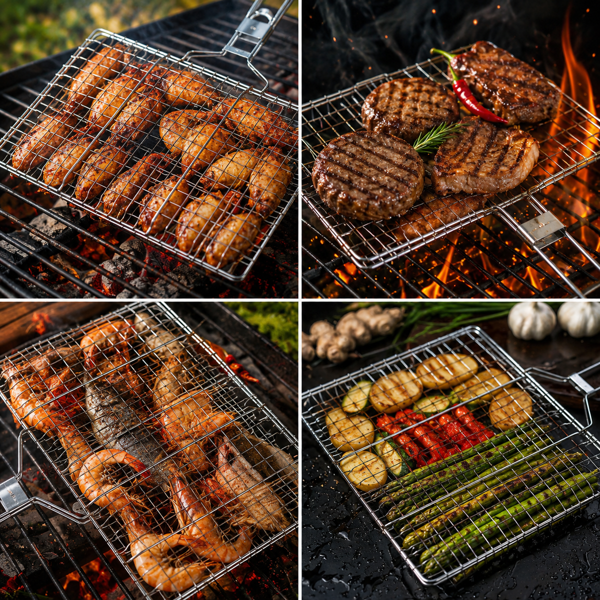 Parrilla Plegable de Acero Inoxidable 304