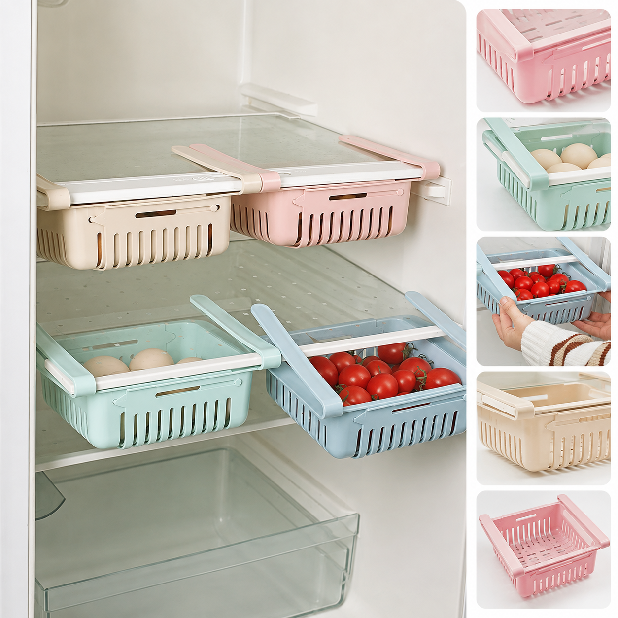 Organizador Apilable para Refrigerador y Cocina
